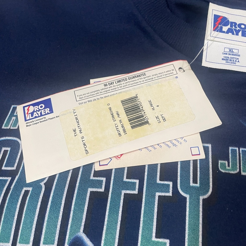VTG Pro Player Ken Griffey Jr Seattle Mariners T-Shirt Navy Blue Adult XL NWT - Picture 4 of 5